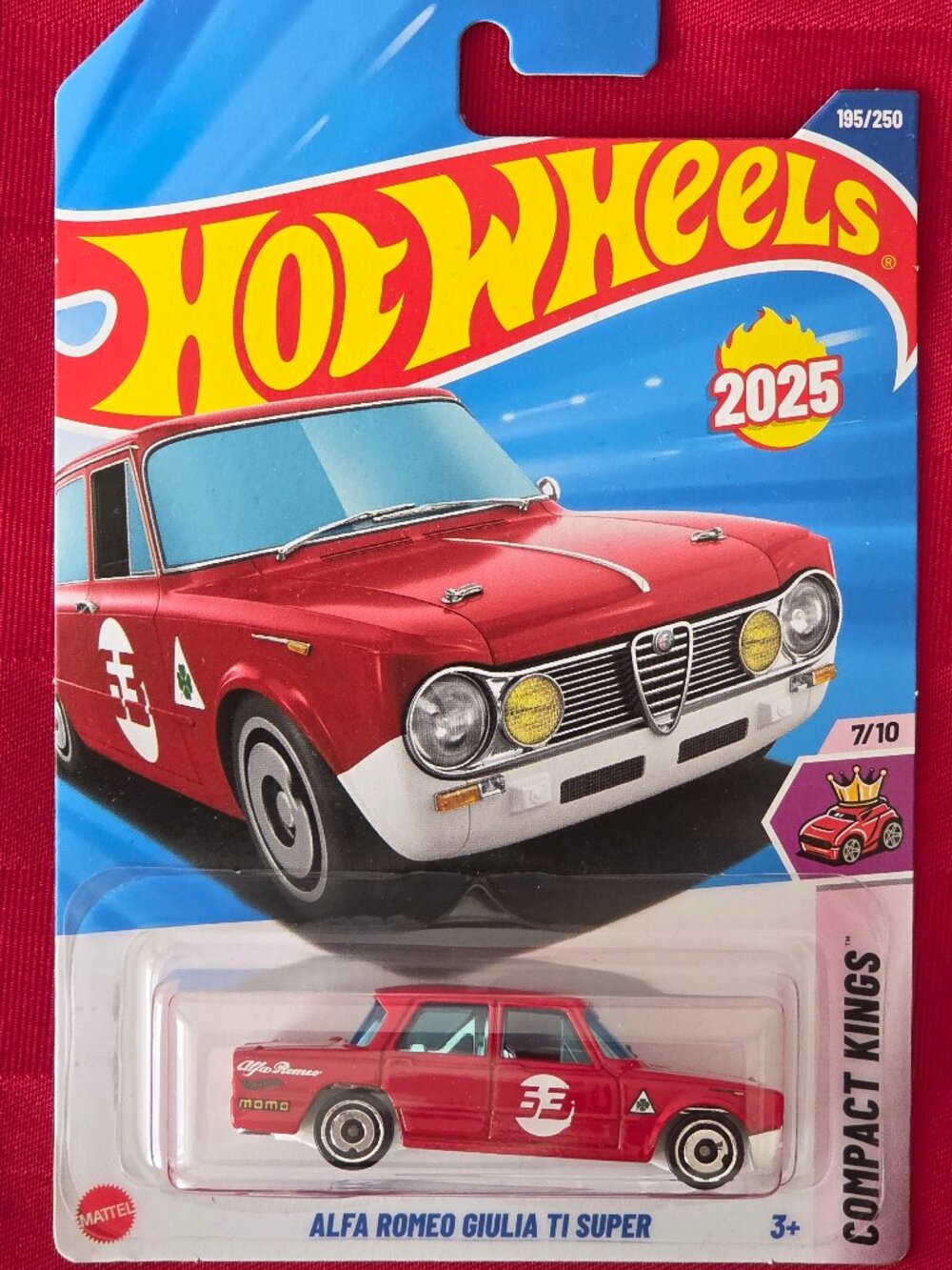 2024 HOT WHEELS, ALFA ROMEO GIULIA TI SUPER, MINT IN THE PACKAGE!!!